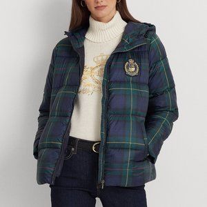NWT  Plaid Puffer Coat Lauren Ralph Lauren